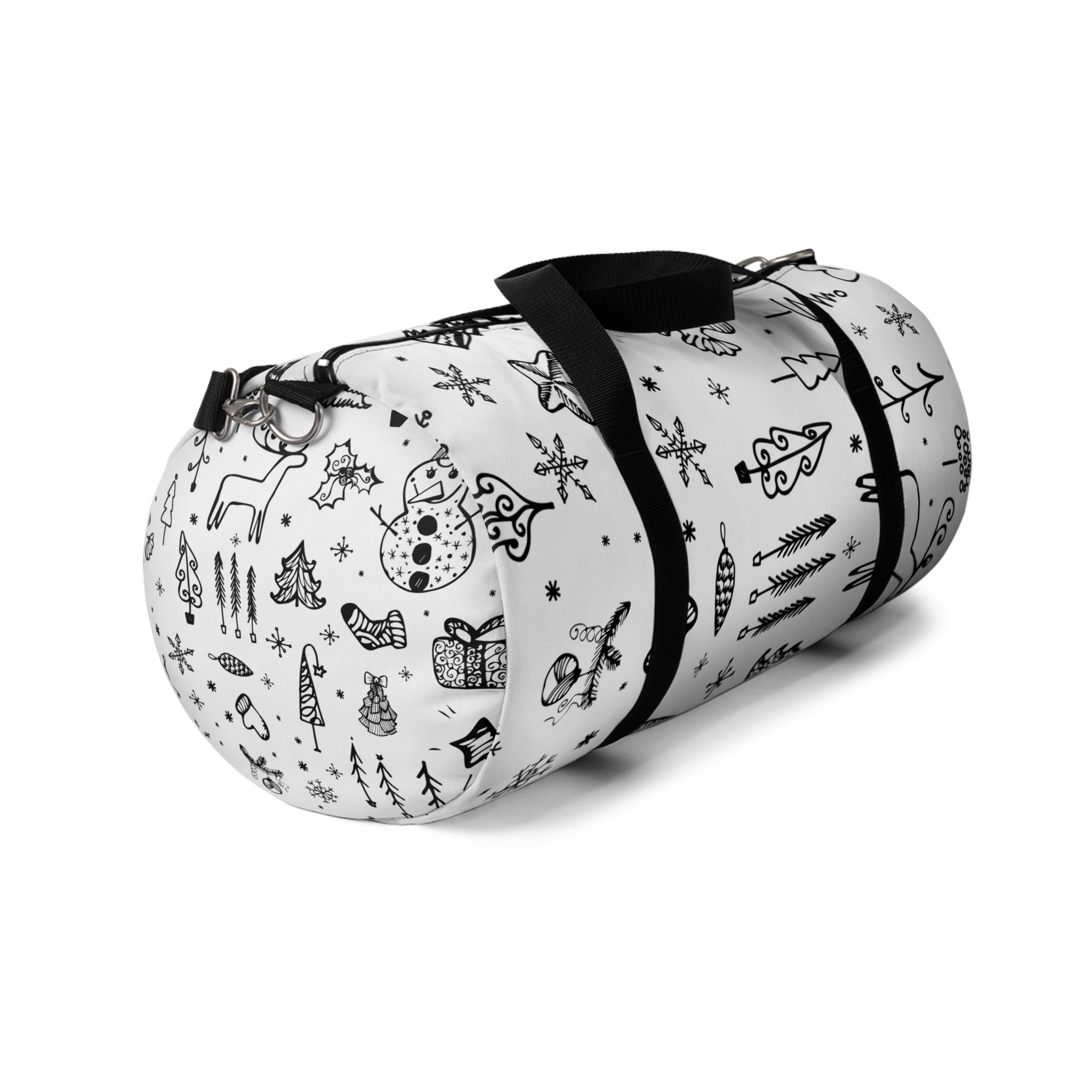 Black and White Christmas Duffel Bag