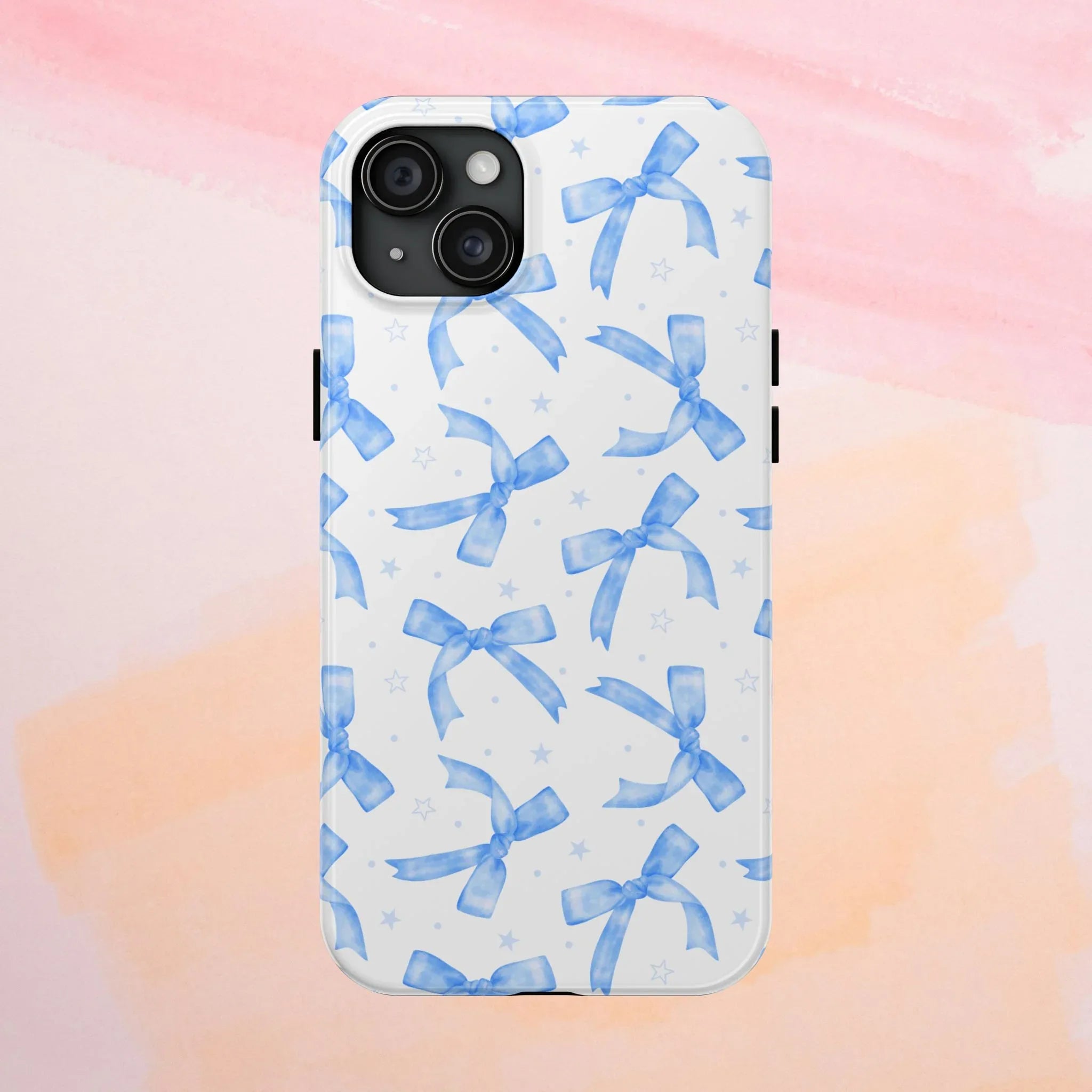 Lacey Baby Blue Ribbons Phone Case (Apple & Android) - Pink Sweetheart