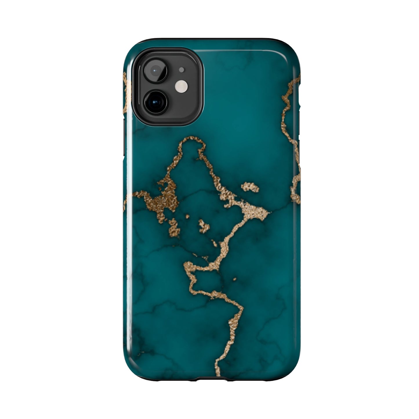 Green & Gold Marble Phone Case