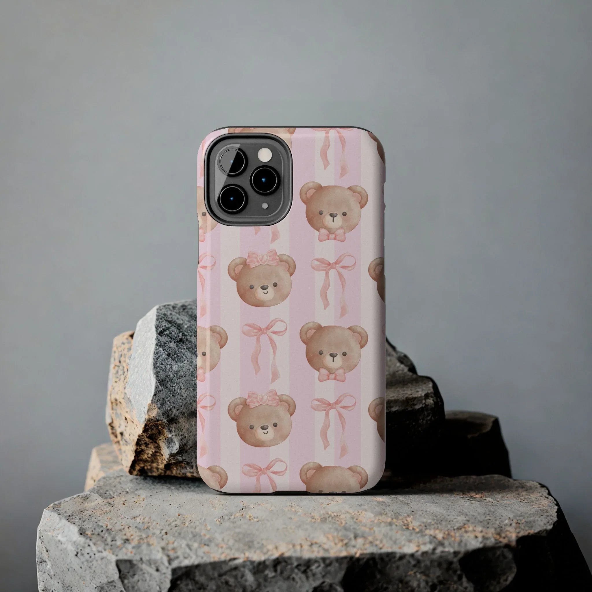 Cuddly Teddy Bear Phone Case (Apple & Android) - Pink Sweetheart