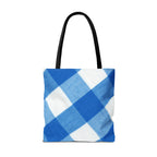 Chic Blue Gingham Tote Bag