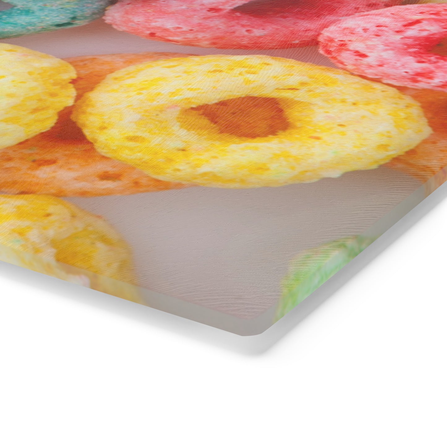 Fruity Cereal Loops Glass Cutting Board