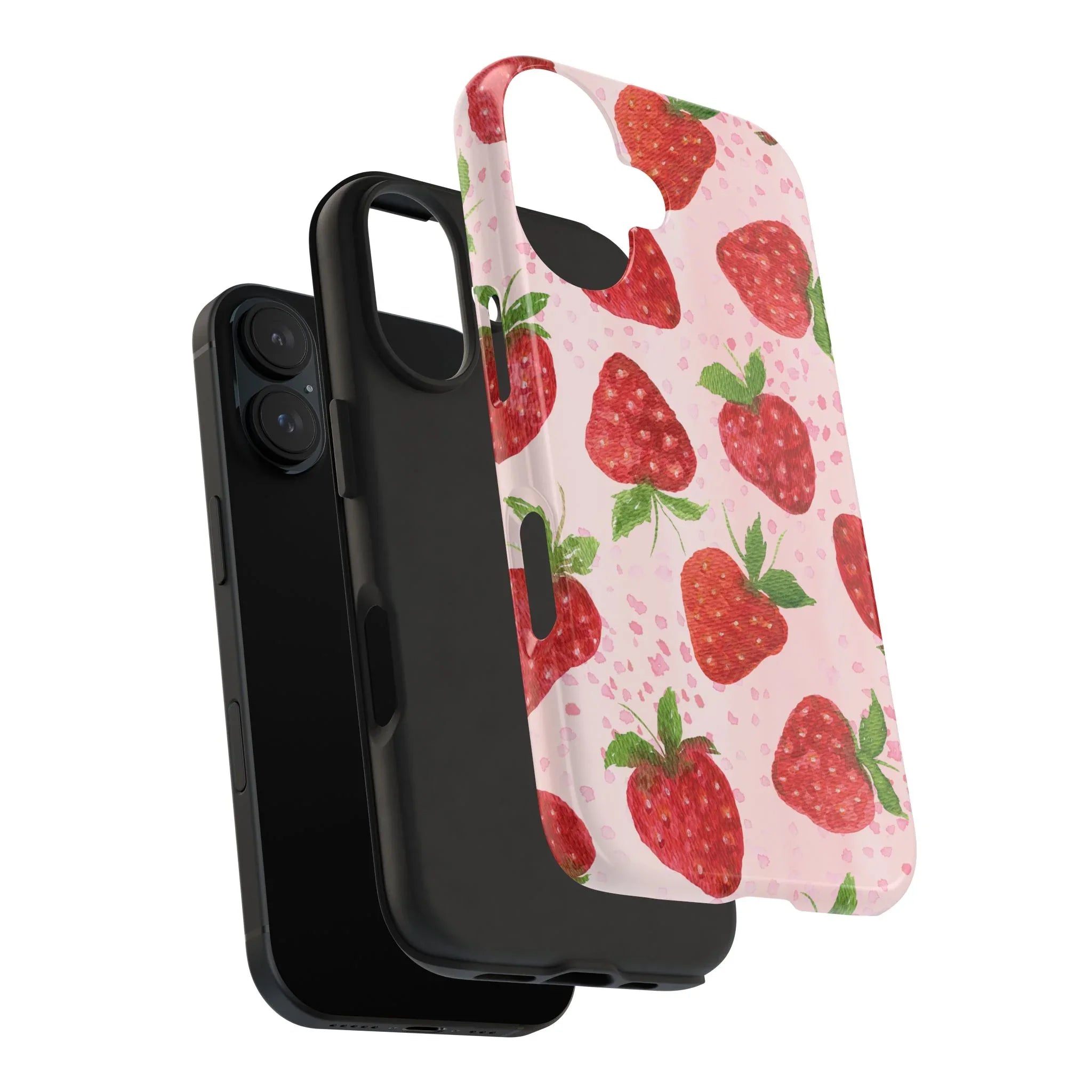 Cute Strawberries Phone Case (Apple & Android) - Pink Sweetheart