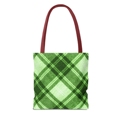 Lush Green Plaid Tote Bag