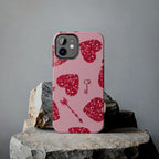 Sparkling Red Hearts Phone Case (Apple & Android) - Pink Sweetheart