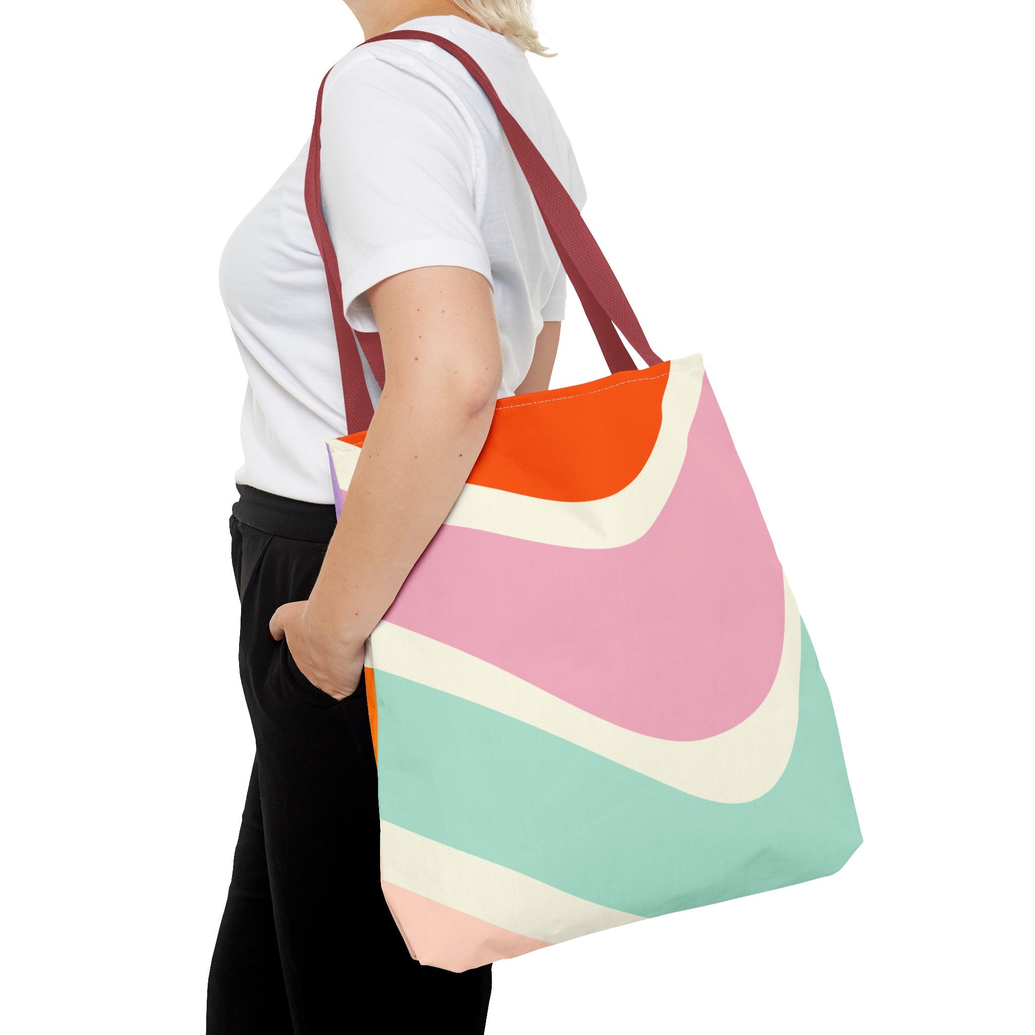 Retro Color Wave Tote Bag