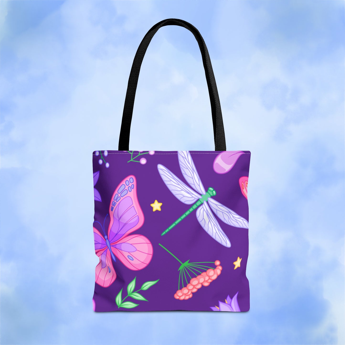 Purple Butterfly Forest Tote Bag