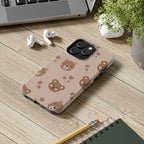 Boho Brown Bear Phone Case (Apple & Android) - Pink Sweetheart