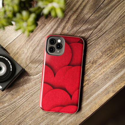 Big Red Felt Hearts Phone Case