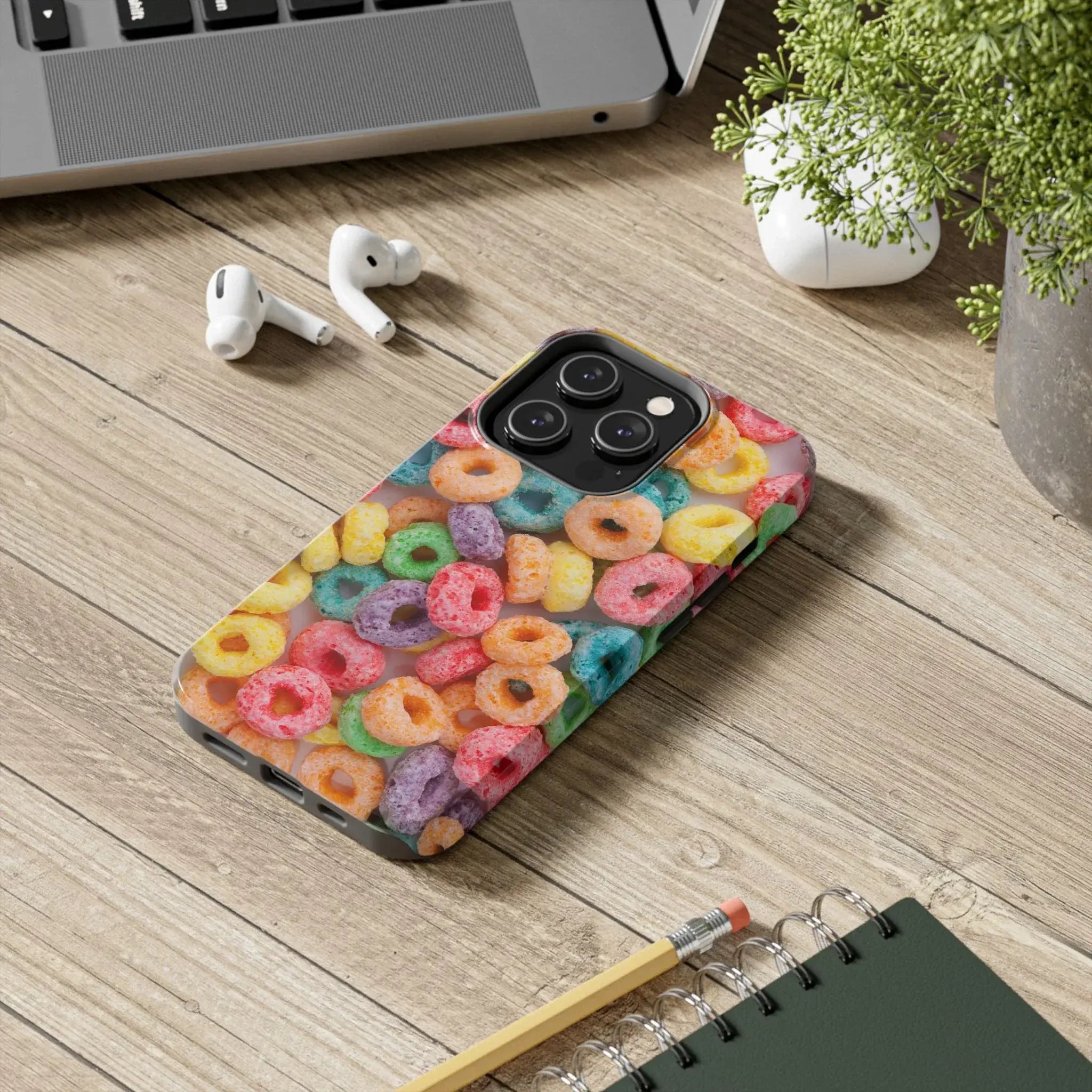 Morning Cereal Loops Phone Case (Apple & Android) - Pink Sweetheart