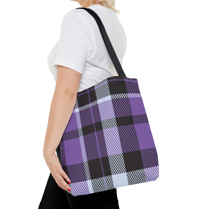 Purple Tartan Plaid Tote Bag