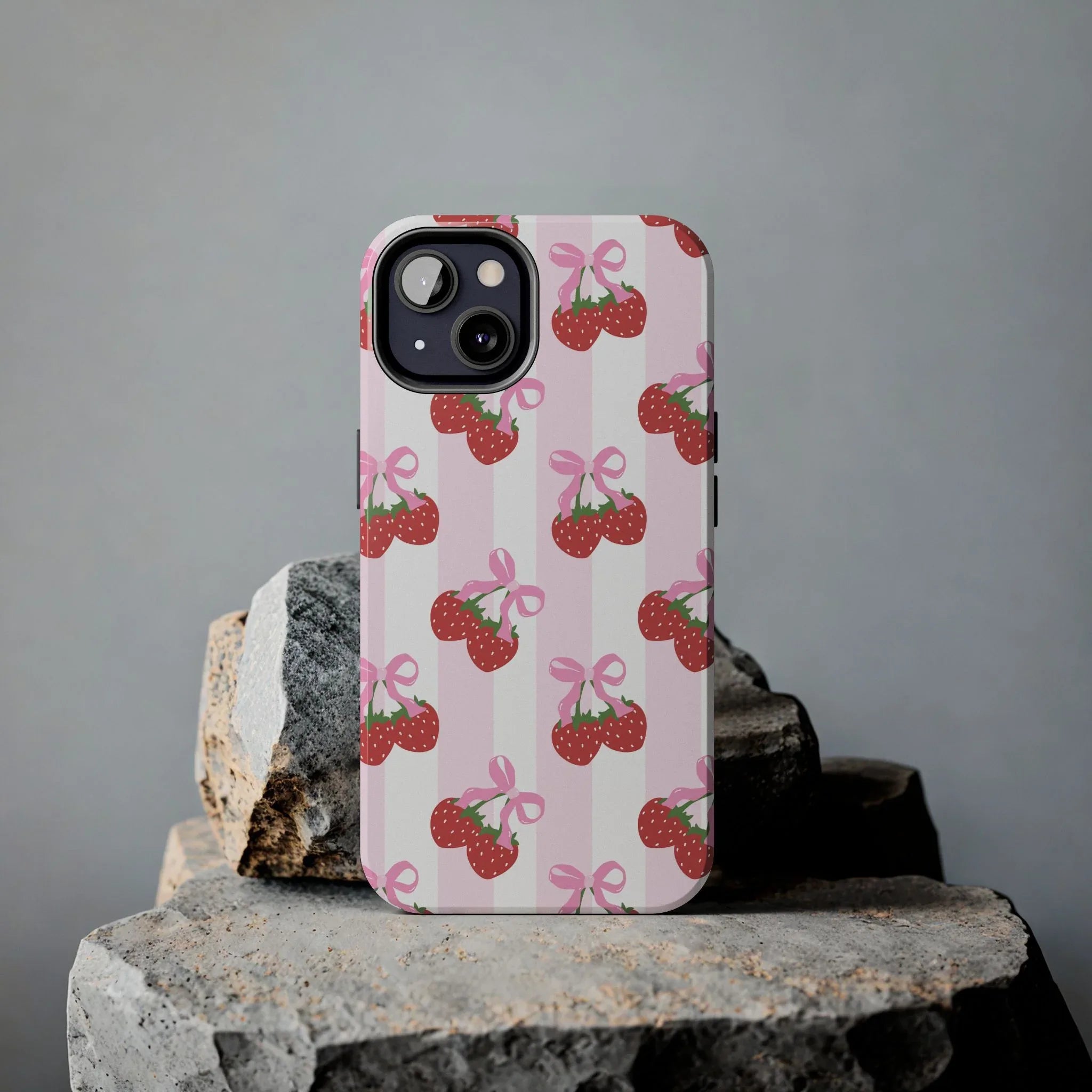 Strawberry Cherries Phone Case (Apple & Android) - Pink Sweetheart
