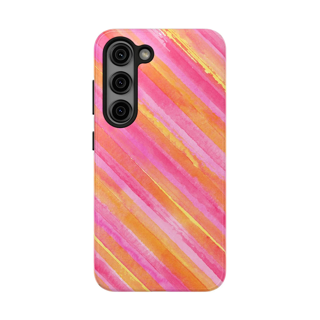 Pink Lemon Stripes Phone Case (Apple & Android) - Pink Sweetheart