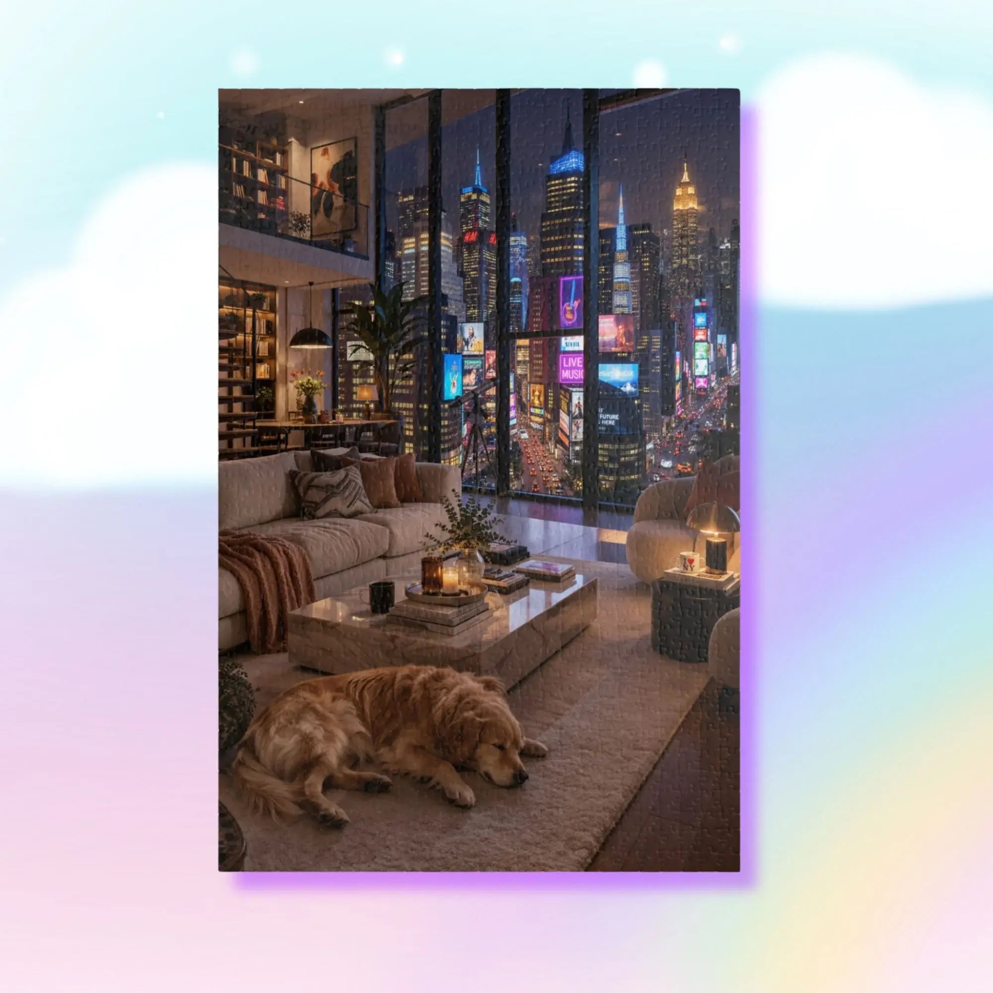 Midnight Loft in the City Puzzle - 1014pcs - Pink Sweetheart