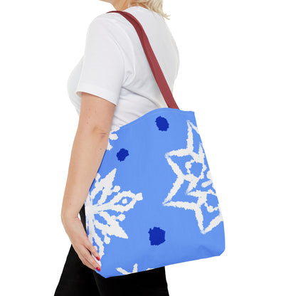 Blue Winter Snowflakes Tote Bag