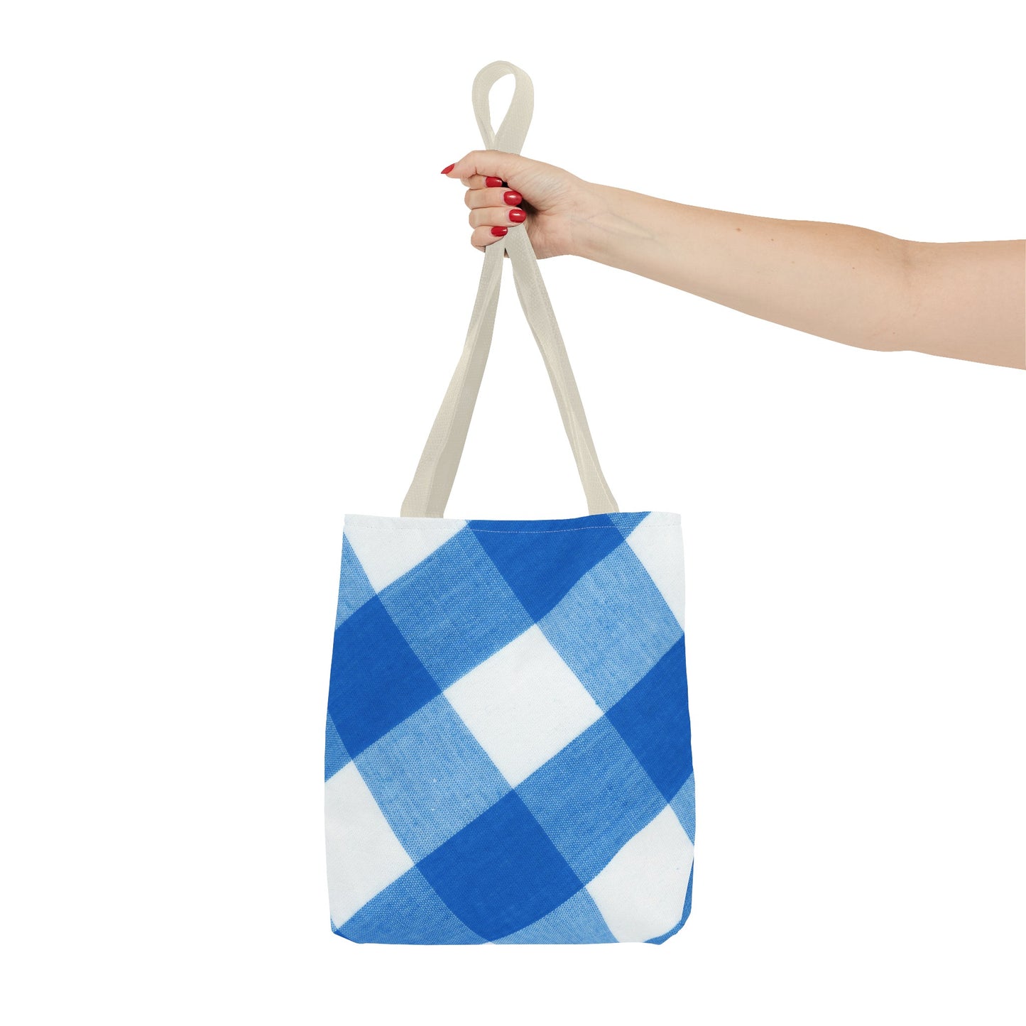 Chic Blue Gingham Tote Bag