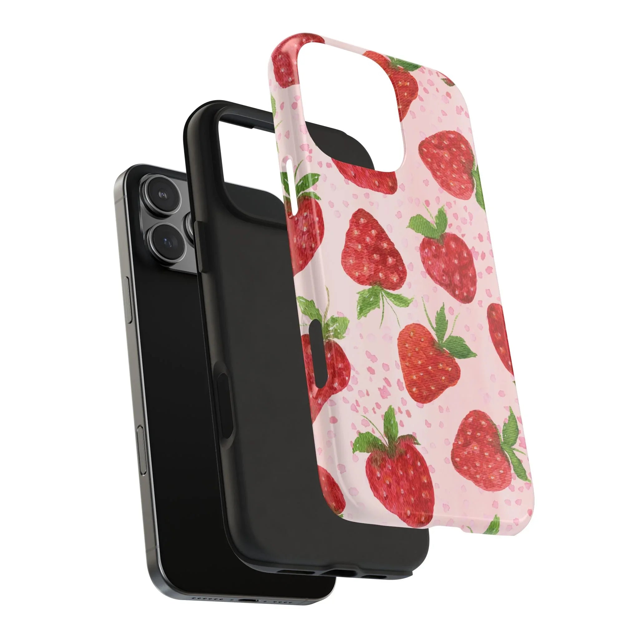 Cute Strawberries Phone Case (Apple & Android) - Pink Sweetheart