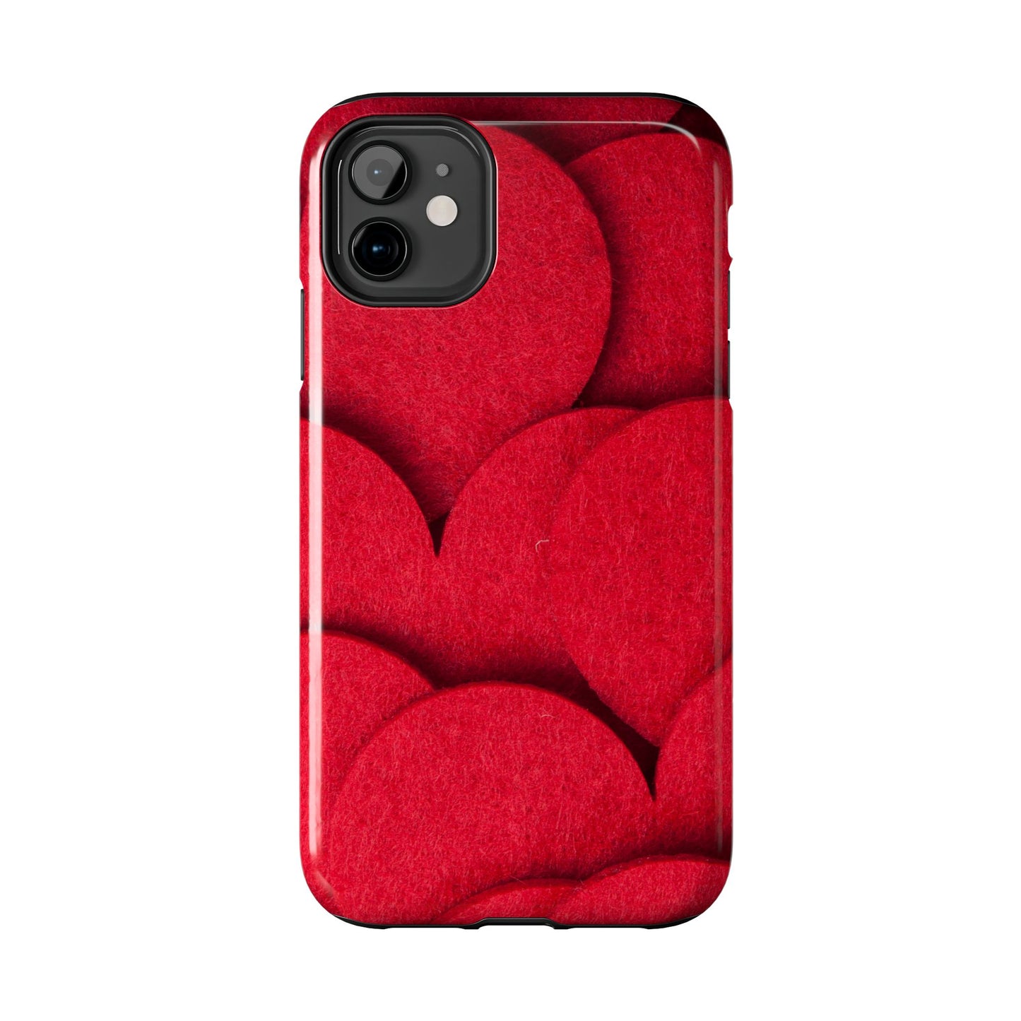 Big Red Felt Hearts Phone Case