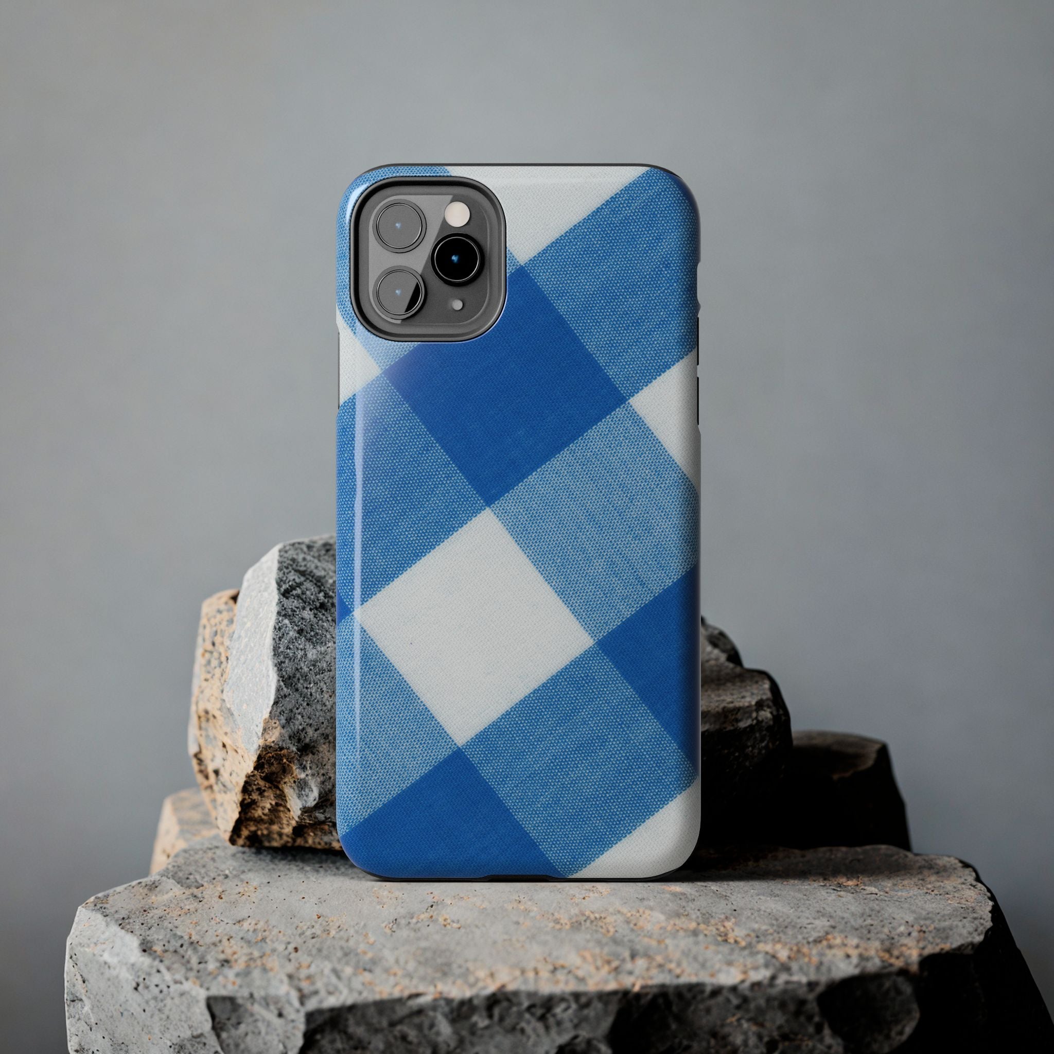 Classic Blue Gingham Phone Case (Apple & Android)