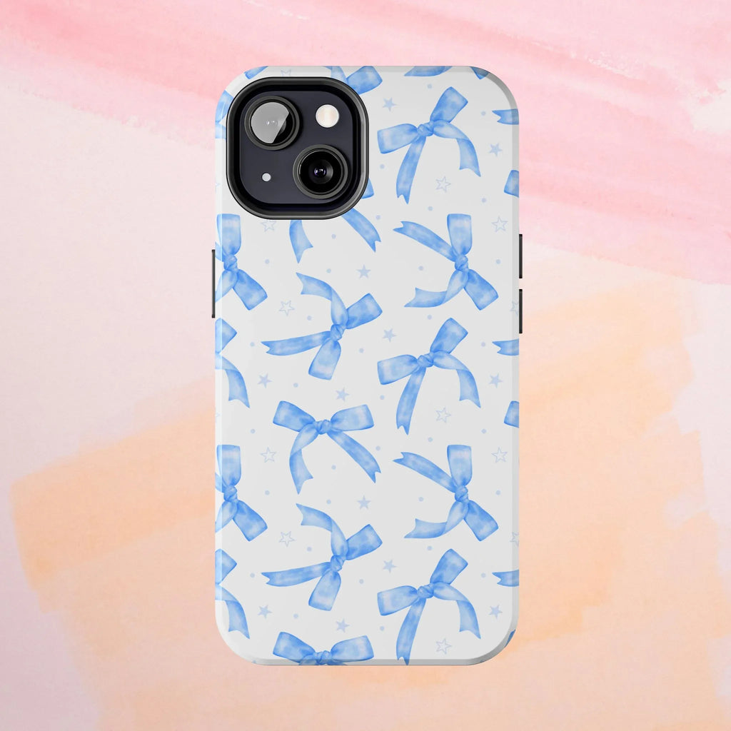 Lacey Baby Blue Ribbons Phone Case (Apple & Android) - Pink Sweetheart