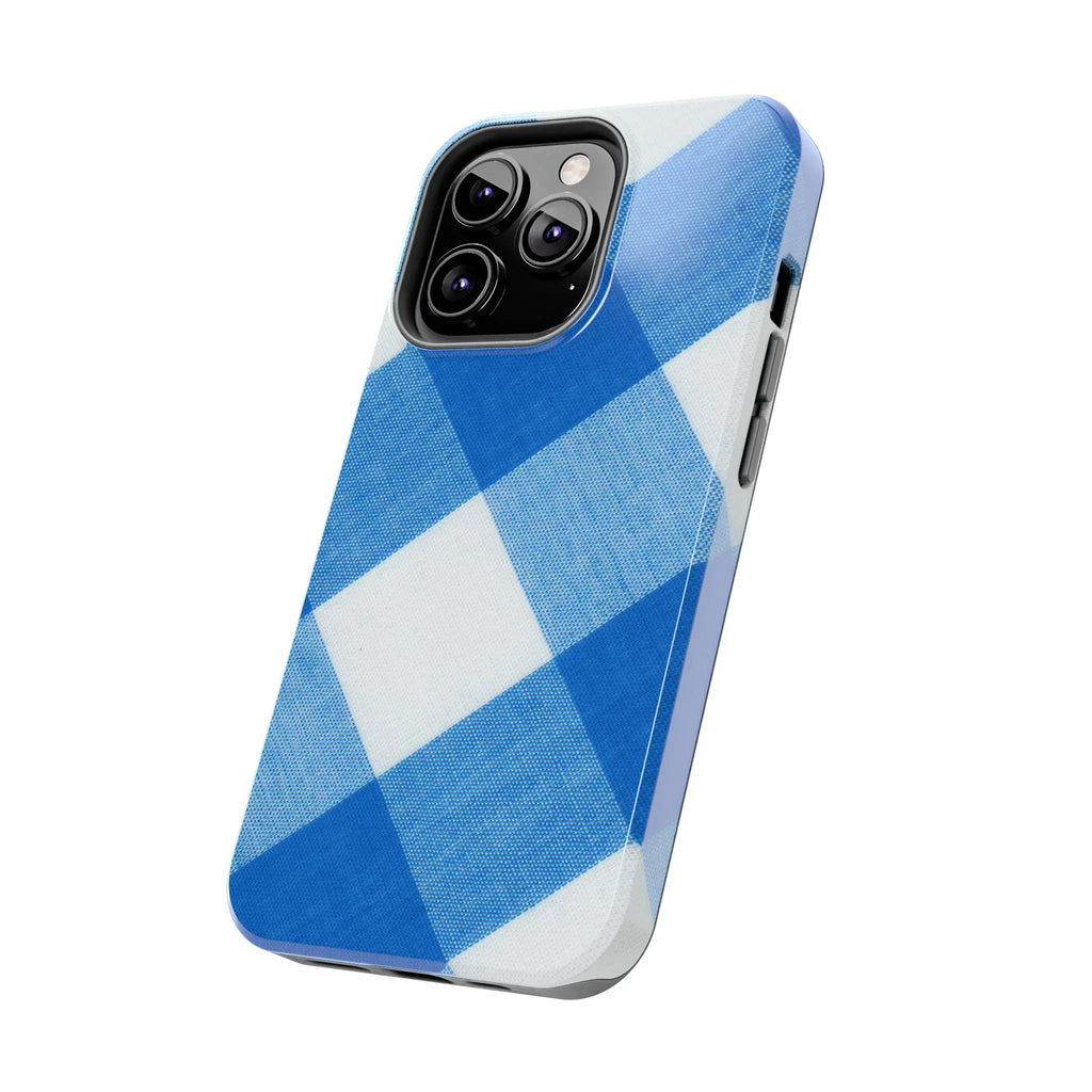 Classic Blue Gingham Phone Case (Apple & Android) - Pink Sweetheart