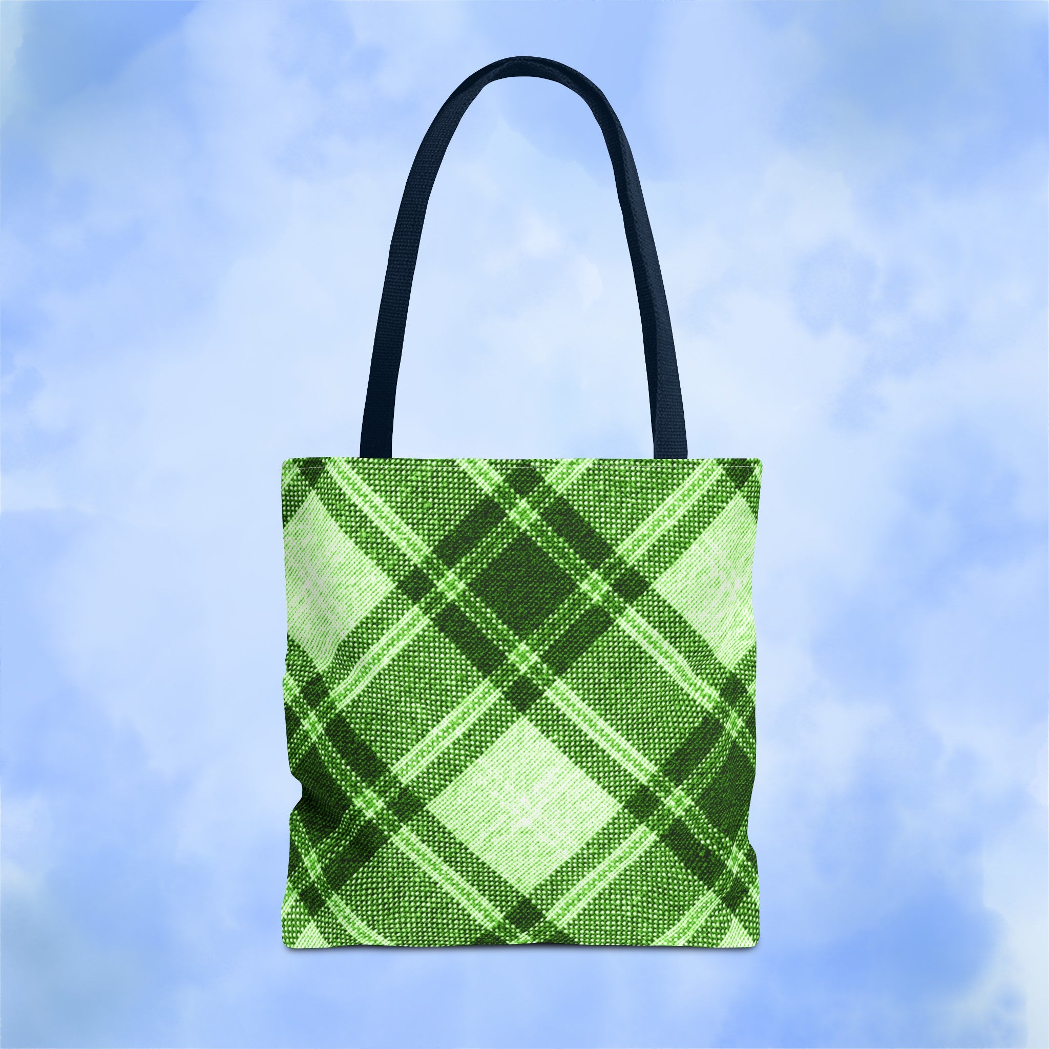 Lush Green Plaid Tote Bag