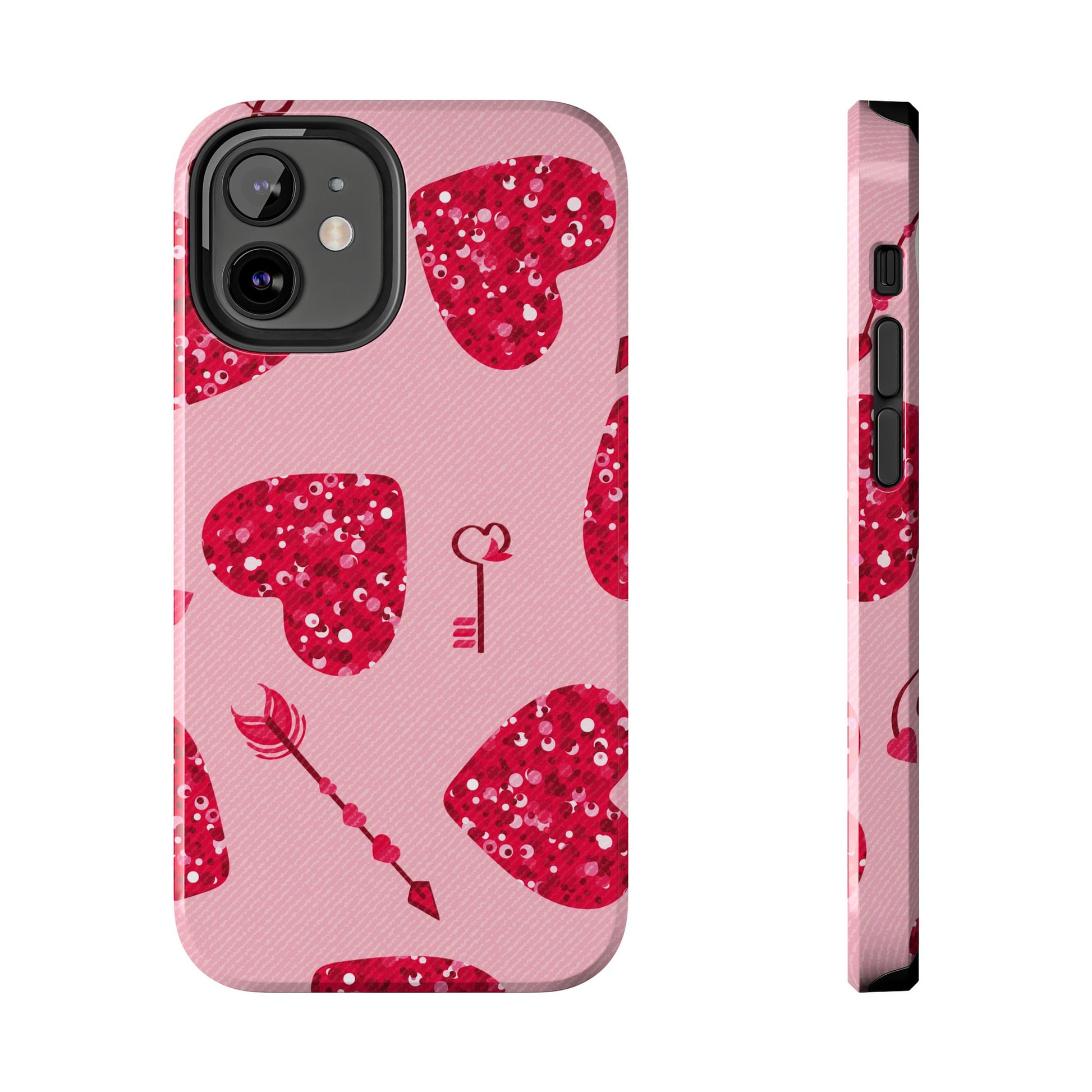 Sparkling Red Hearts Phone Case (Apple & Android)