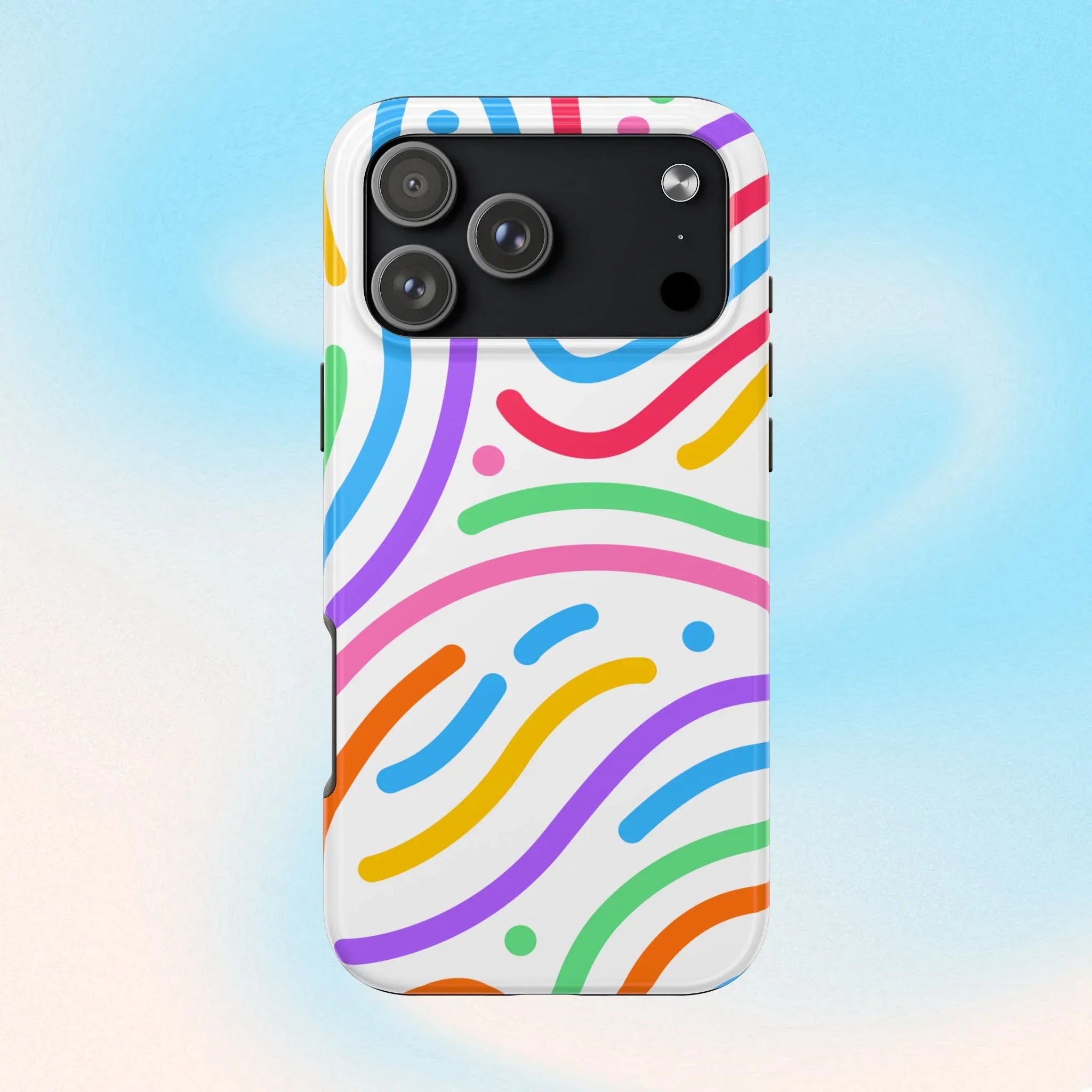 Rainbow Swirls Phone Case (Apple & Android) - Pink Sweetheart