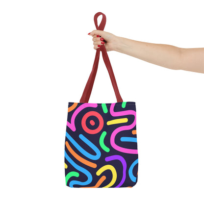 Neon Doodle Swirls Tote Bag