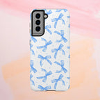Lacey Baby Blue Ribbons Phone Case (Apple & Android) - Pink Sweetheart