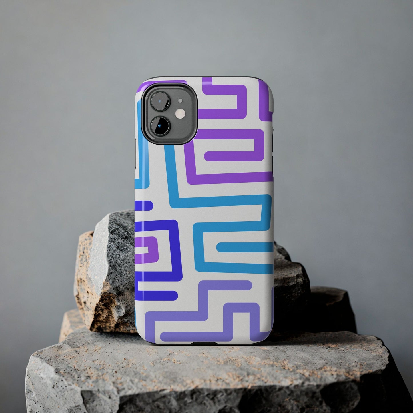 Abstract Neon Maze Phone Case