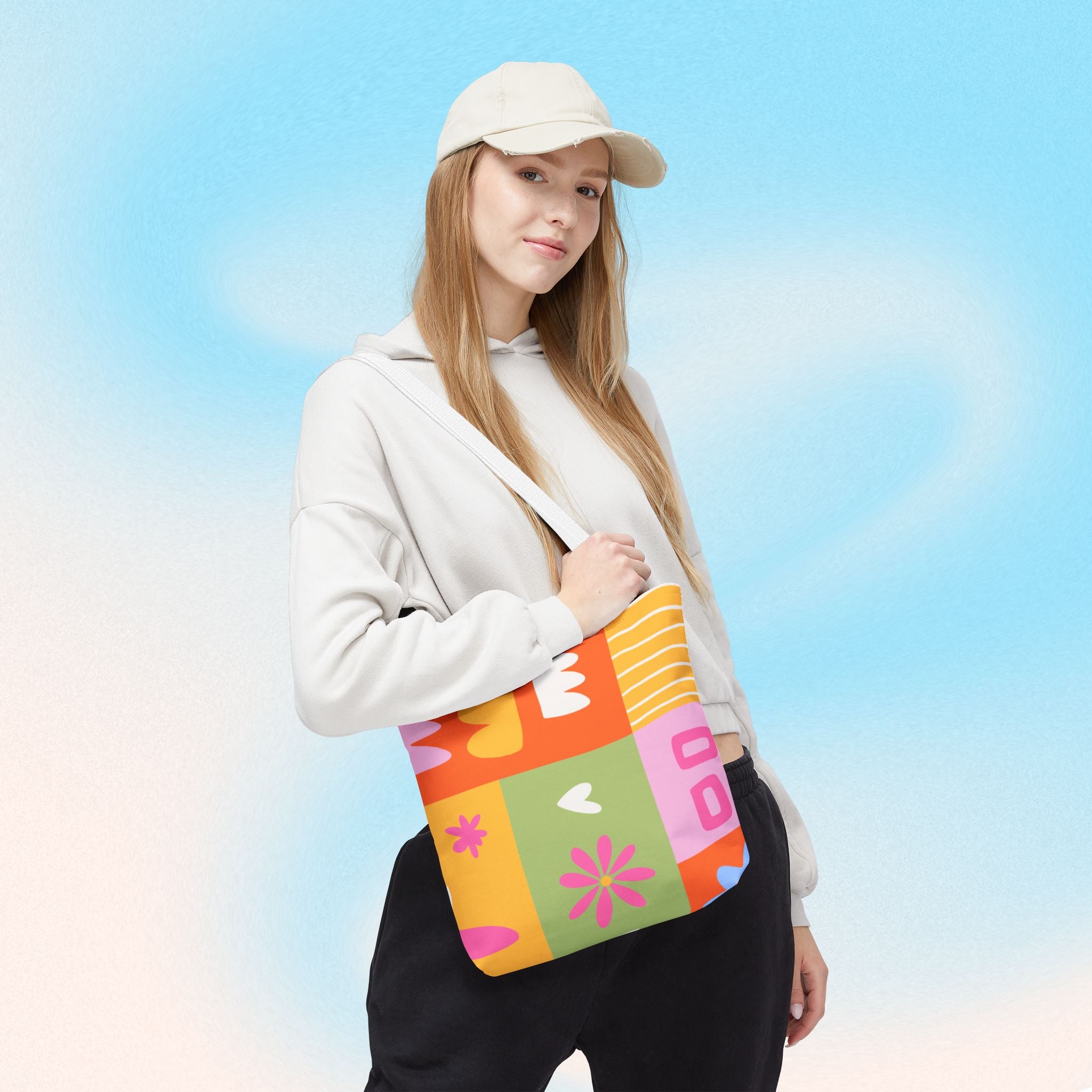 Vibrant Kawaii Floral Tote Bag