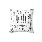 Black & White Christmas Square Pillow