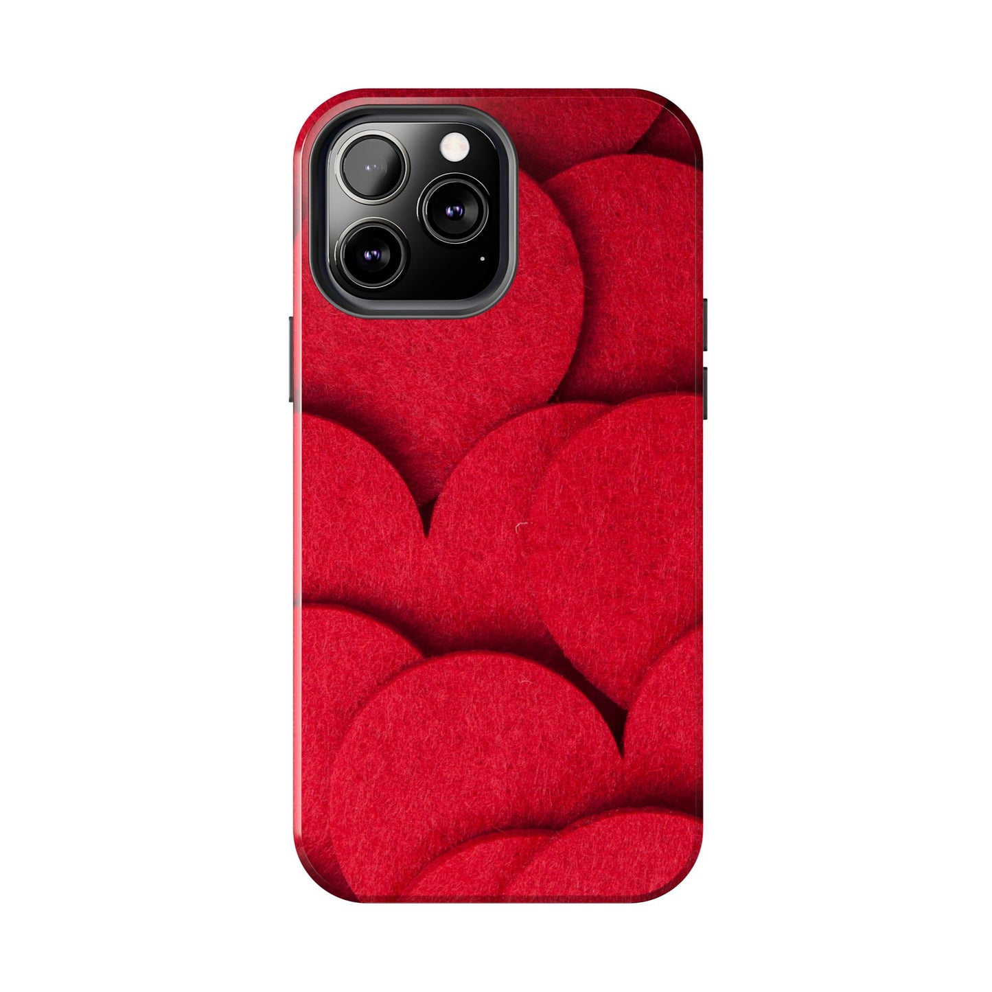 Big Red Felt Hearts Phone Case