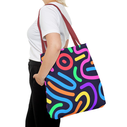 Neon Doodle Swirls Tote Bag