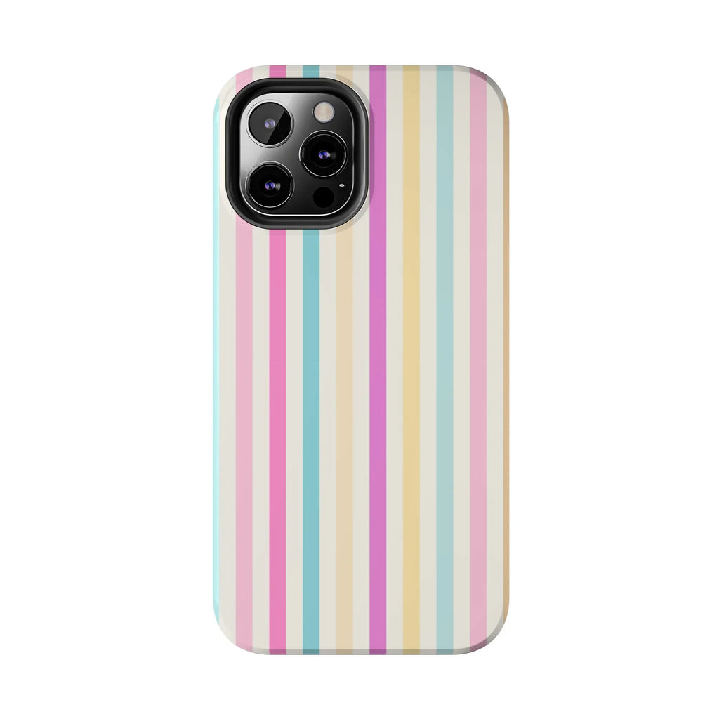Pastel Candy Stripes Phone Cases (Apple & Android) - Pink Sweetheart