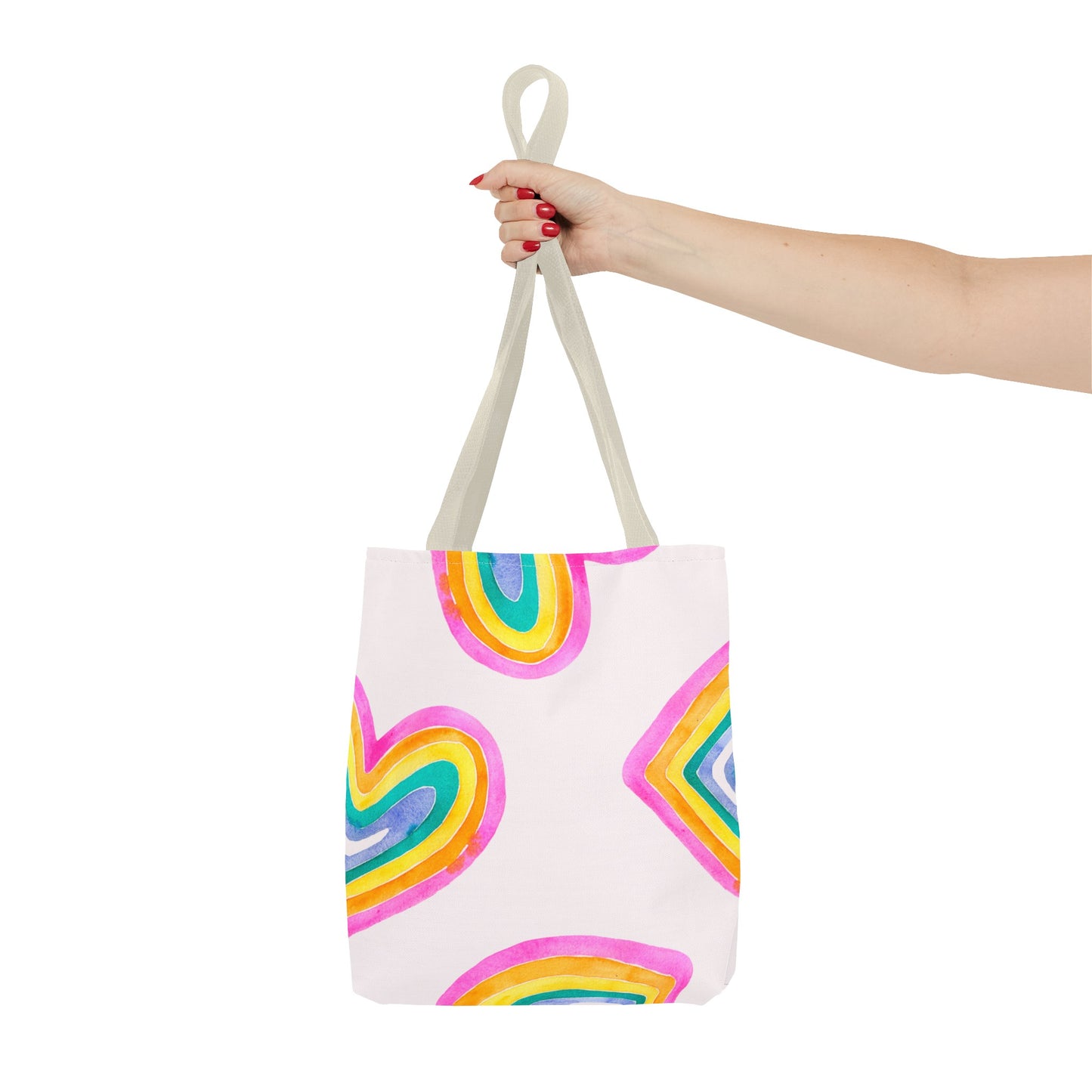 Rainbow Hearts Tote Bag