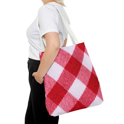 Red & White Checked Tote Bag