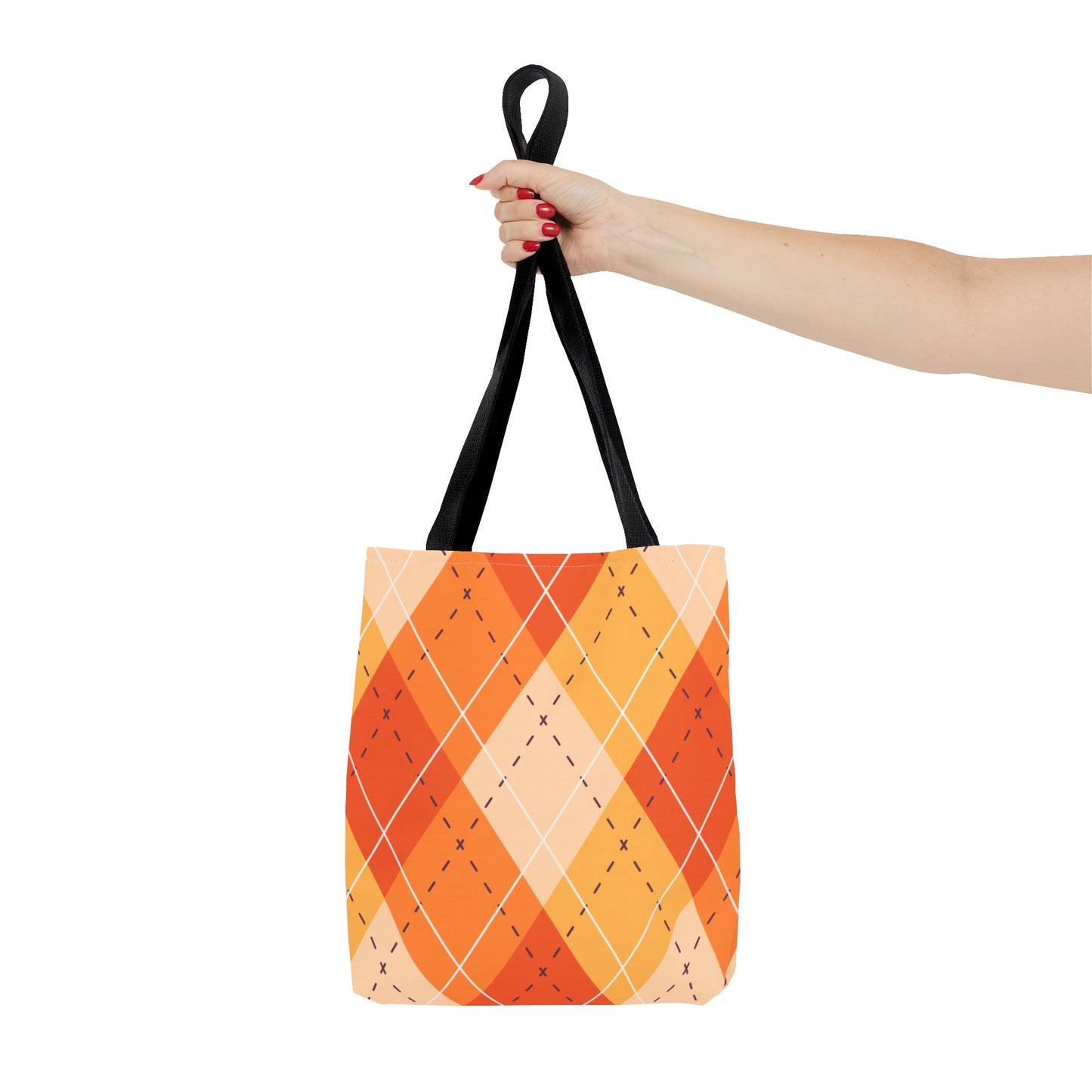 Orange Argyle Halloween Tote Bag