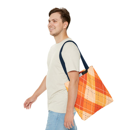 Orange Argyle Halloween Tote Bag