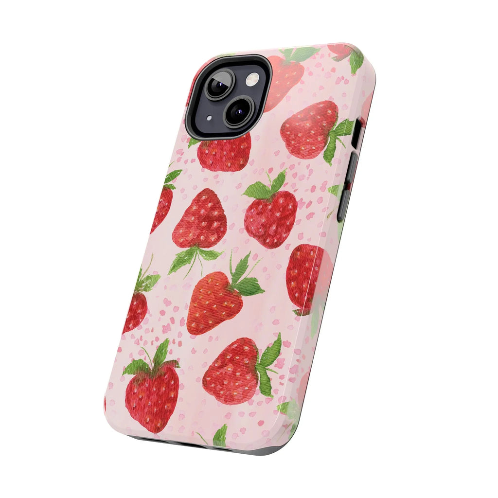 Cute Strawberries Phone Case (Apple & Android) - Pink Sweetheart