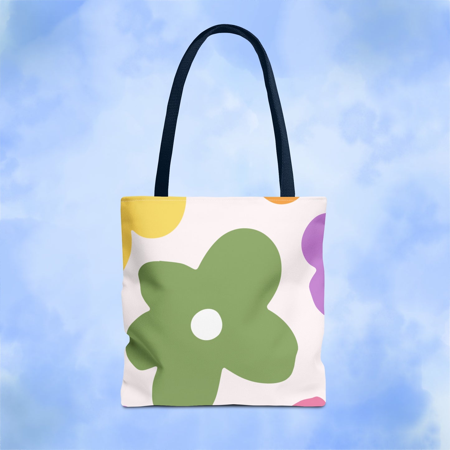 Retro Floral Tote Bag