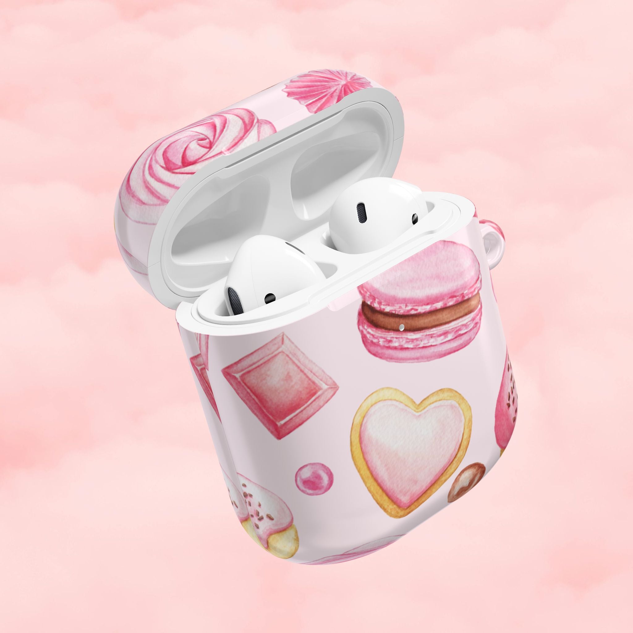 Pink Macaron Sweets Airpod Case