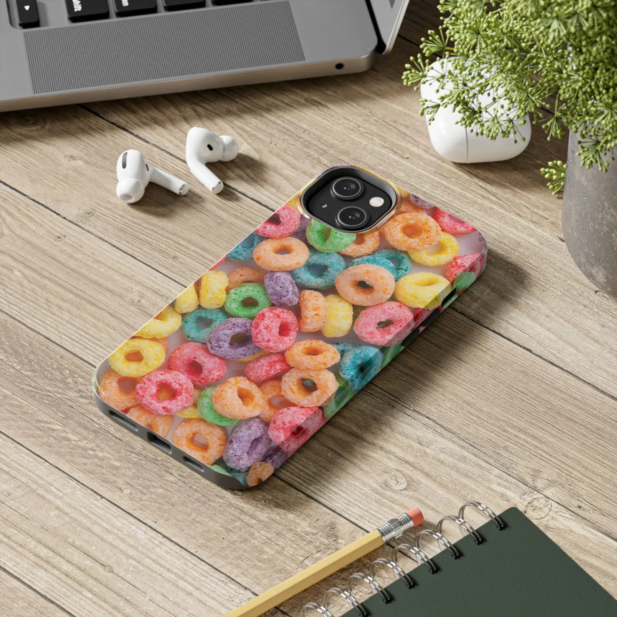 Morning Cereal Loops Phone Case (Apple & Android) - Pink Sweetheart