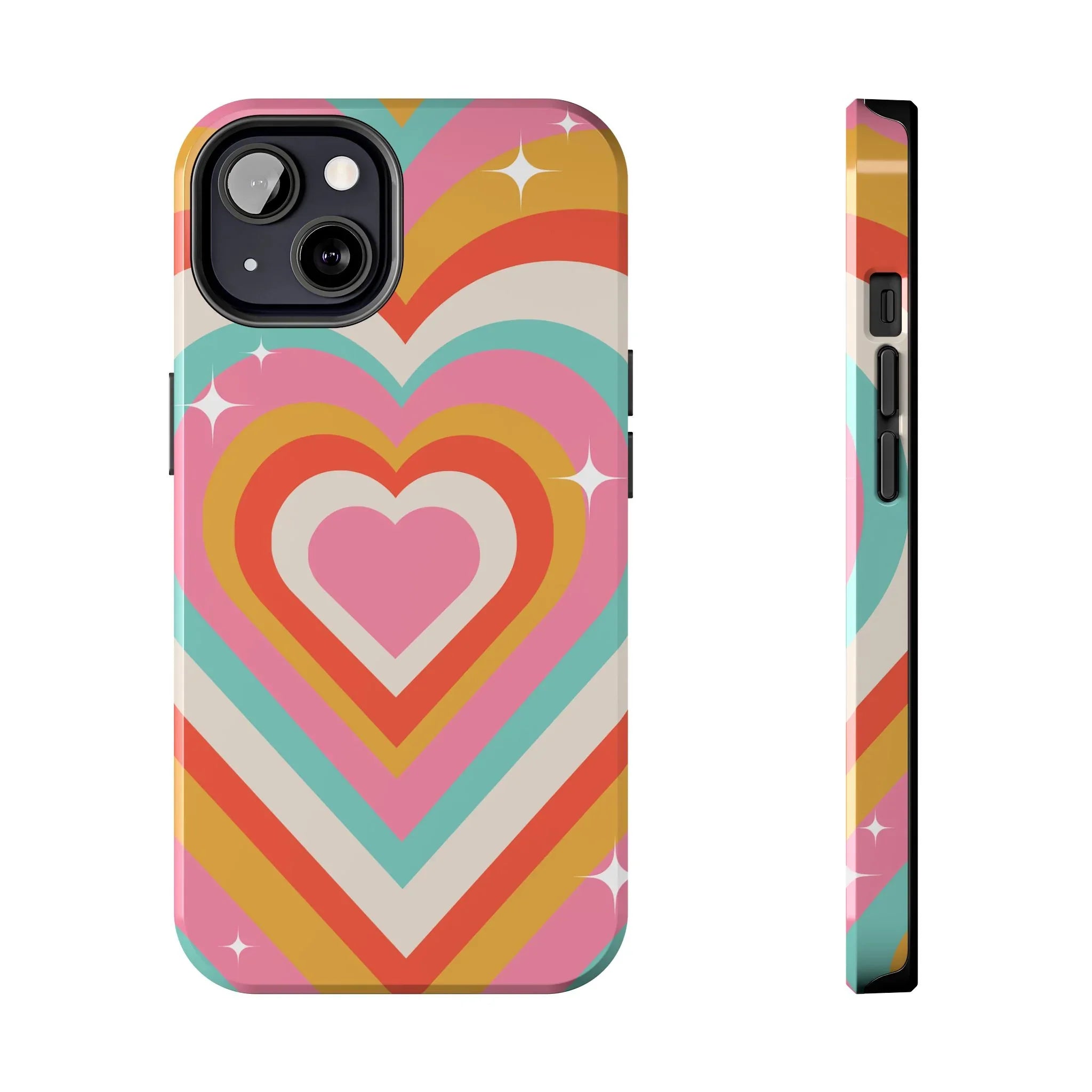 Psychedelic Hearts Phone Case (Apple & Android) - Pink Sweetheart