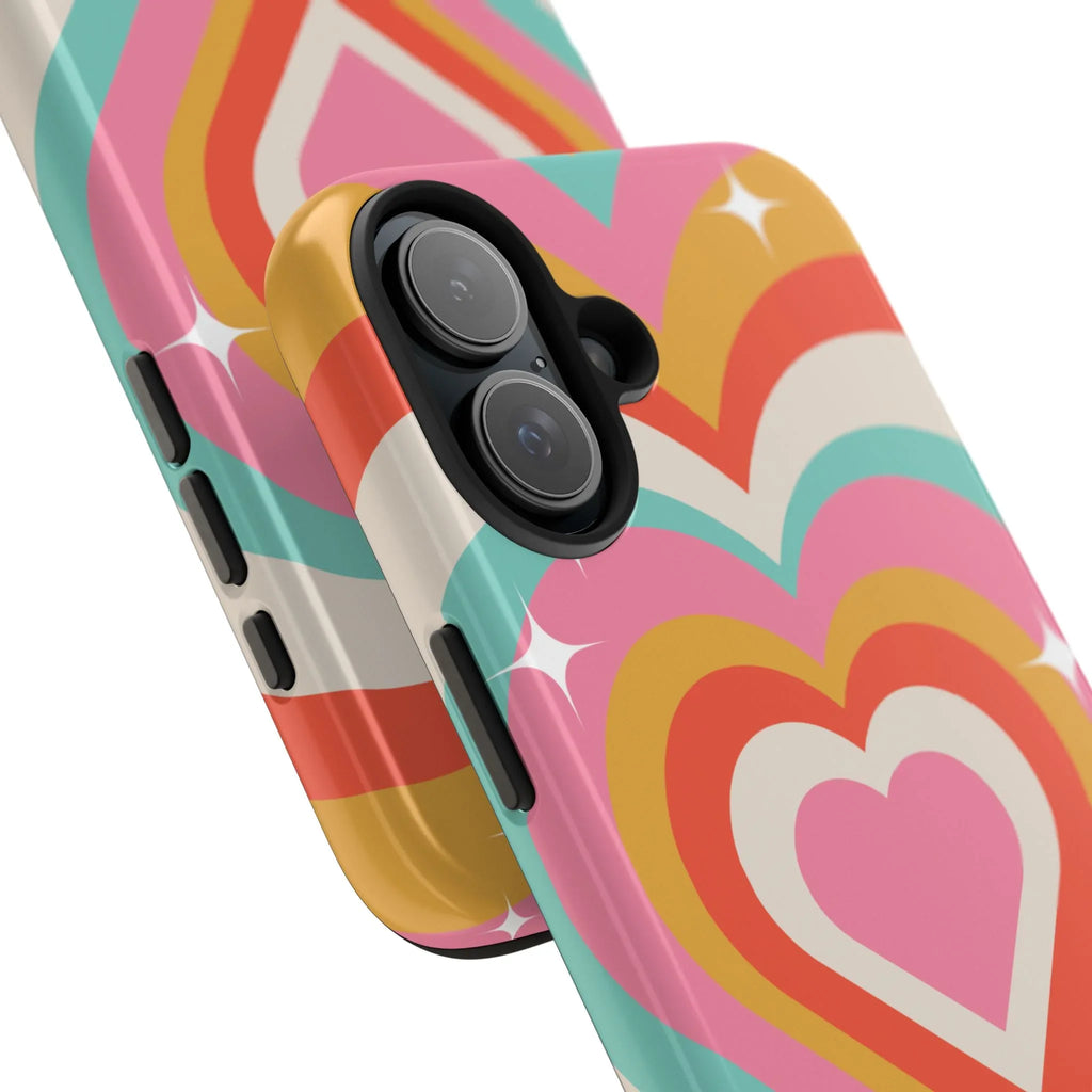 Psychedelic Hearts Phone Case (Apple & Android) - Pink Sweetheart