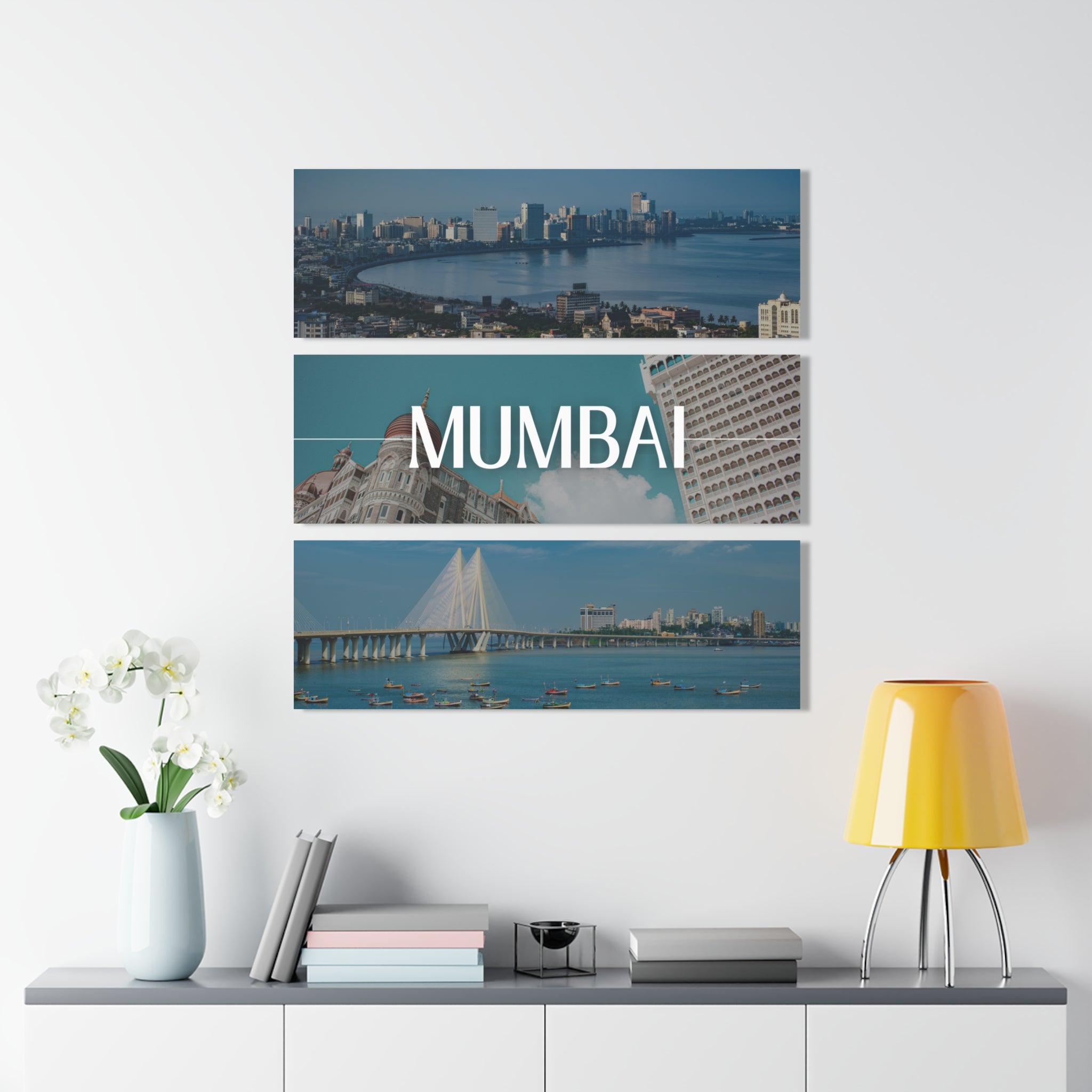 Mumbai Skyline Acrylic Prints (Triptych)