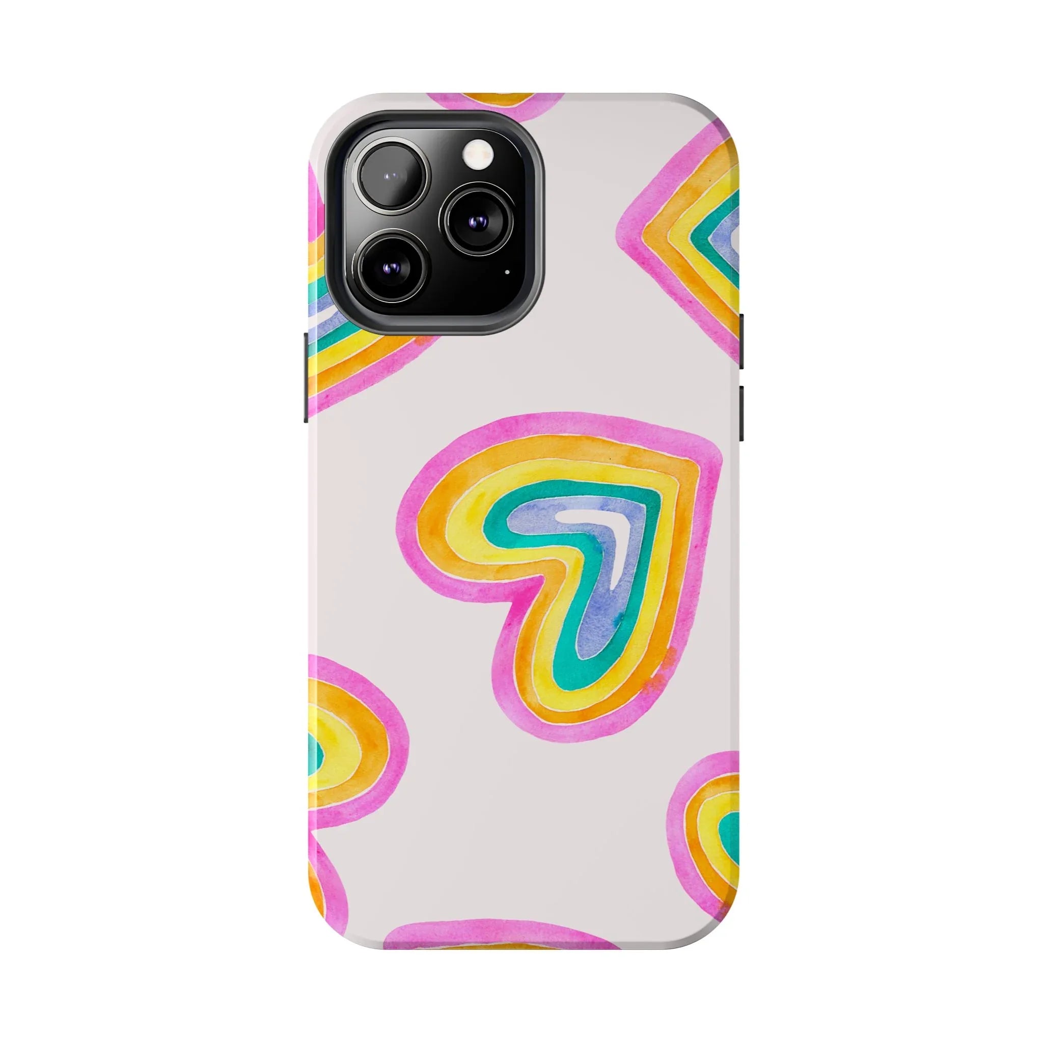 Rainbow Hearts Phone Case (Apple & Android) - Pink Sweetheart
