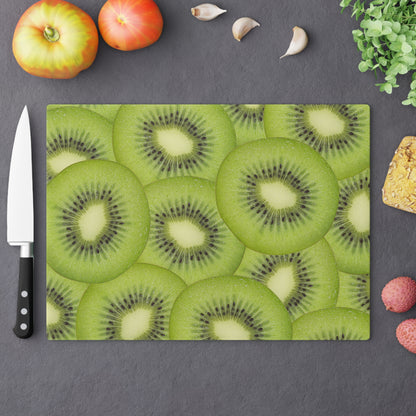 Green Kiwi Glass Cutting Board