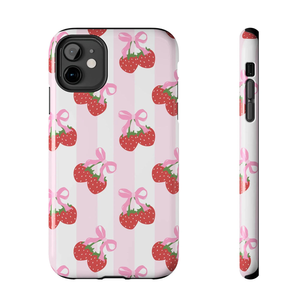 Strawberry Cherries Phone Case (Apple & Android) - Pink Sweetheart
